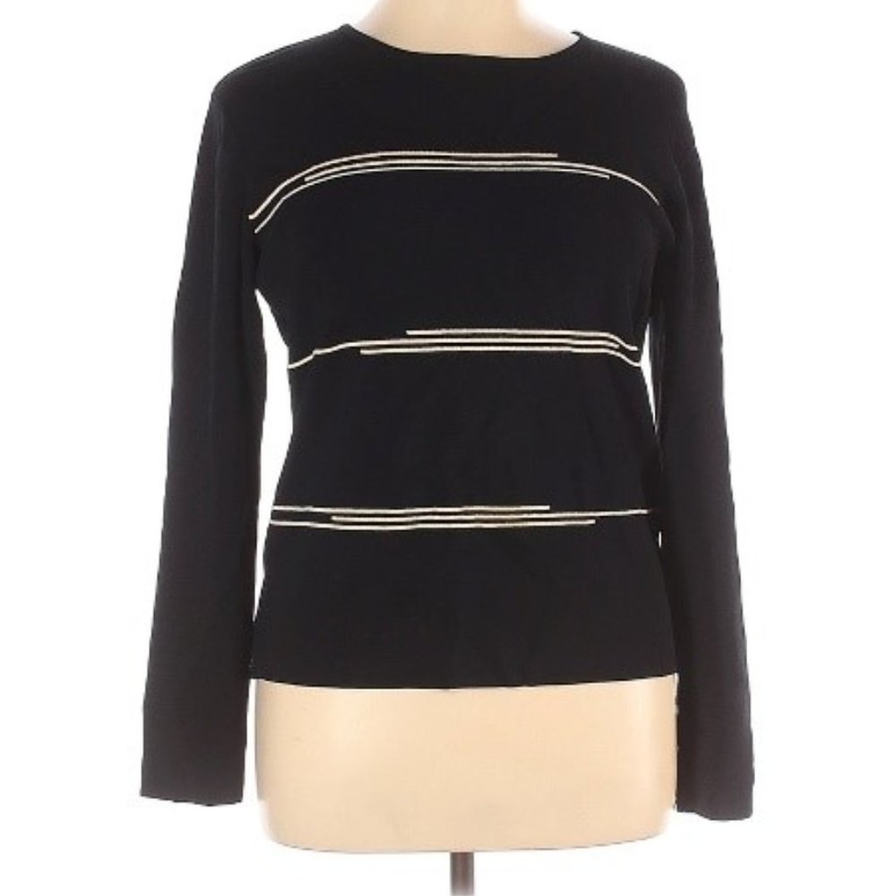 Carducci Pullover Sweater in Chic Black & White